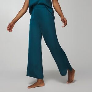 {Soma} Crinkle Satin Ankle Pajama Pants in Dark Harbour - Women’s Medium - NWT